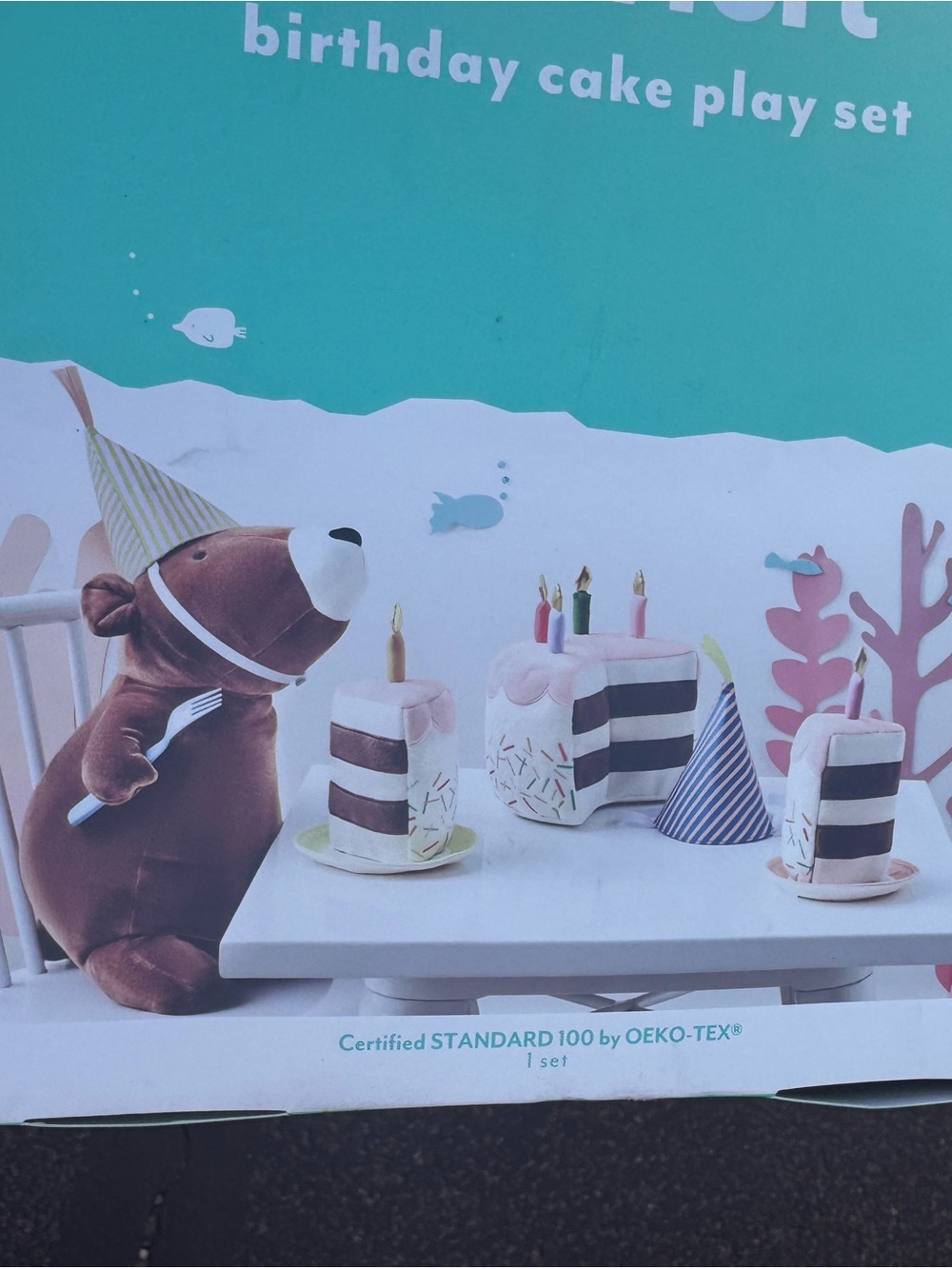 Target Plush Birthday Cake Play Set in Pink, Brown, White